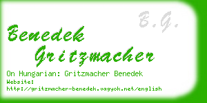 benedek gritzmacher business card